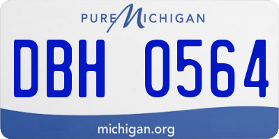 MI license plate DBH0564