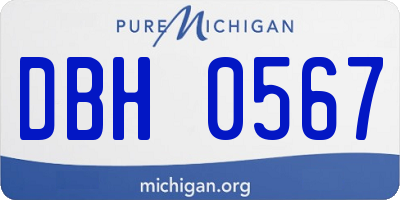 MI license plate DBH0567