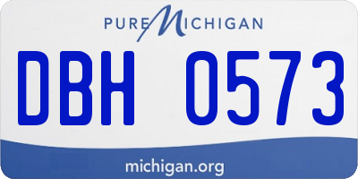 MI license plate DBH0573