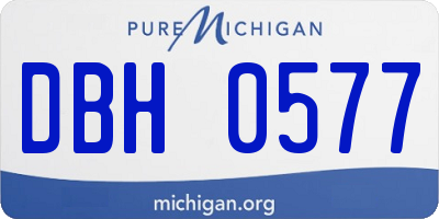 MI license plate DBH0577
