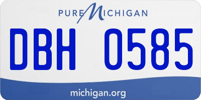 MI license plate DBH0585