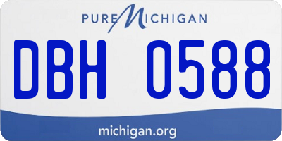 MI license plate DBH0588
