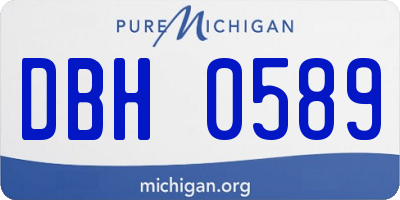 MI license plate DBH0589