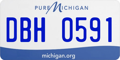 MI license plate DBH0591
