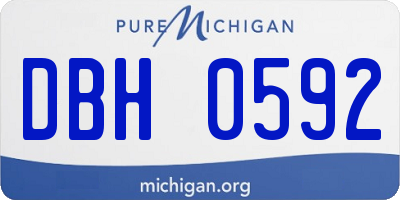 MI license plate DBH0592