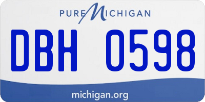 MI license plate DBH0598