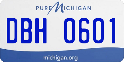 MI license plate DBH0601