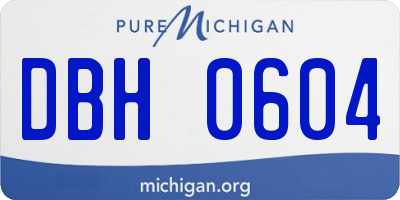 MI license plate DBH0604