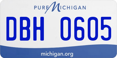 MI license plate DBH0605