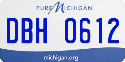 MI license plate DBH0612