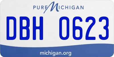 MI license plate DBH0623