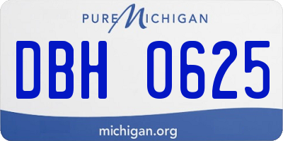 MI license plate DBH0625