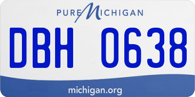 MI license plate DBH0638