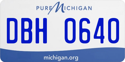 MI license plate DBH0640