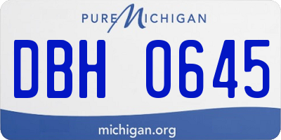 MI license plate DBH0645
