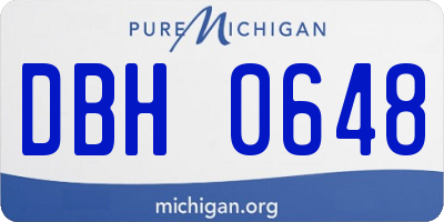 MI license plate DBH0648