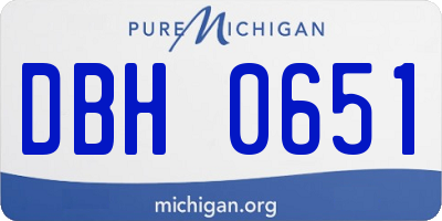 MI license plate DBH0651