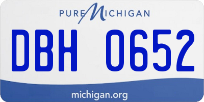 MI license plate DBH0652