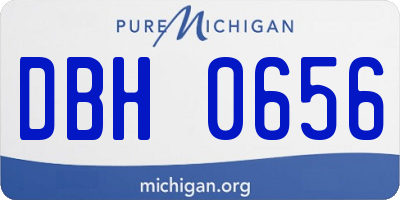 MI license plate DBH0656