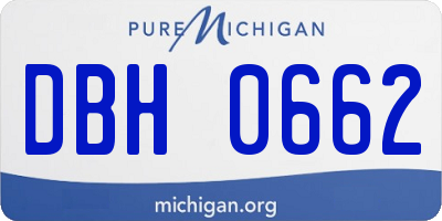 MI license plate DBH0662
