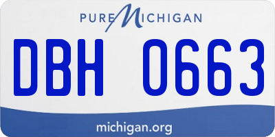 MI license plate DBH0663