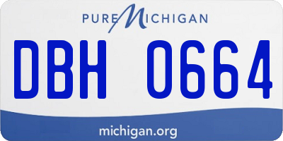 MI license plate DBH0664