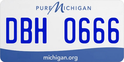 MI license plate DBH0666