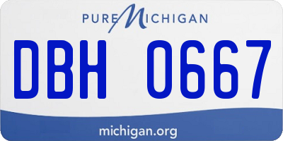 MI license plate DBH0667