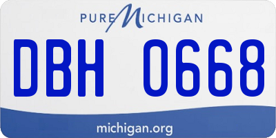 MI license plate DBH0668