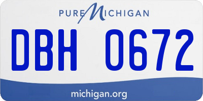 MI license plate DBH0672