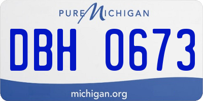 MI license plate DBH0673
