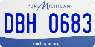 MI license plate DBH0683