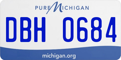 MI license plate DBH0684