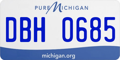 MI license plate DBH0685