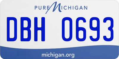 MI license plate DBH0693