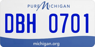 MI license plate DBH0701