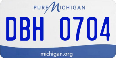 MI license plate DBH0704