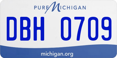 MI license plate DBH0709