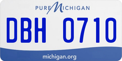 MI license plate DBH0710