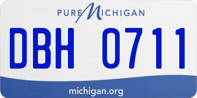 MI license plate DBH0711