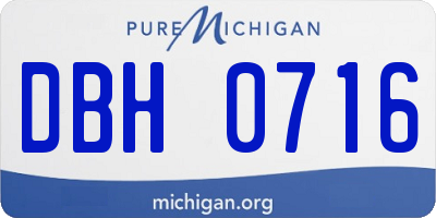 MI license plate DBH0716