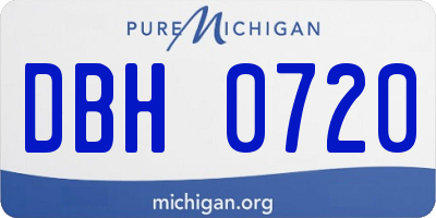 MI license plate DBH0720