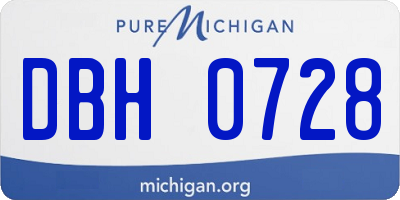 MI license plate DBH0728
