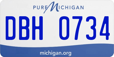 MI license plate DBH0734