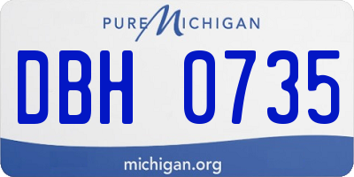 MI license plate DBH0735