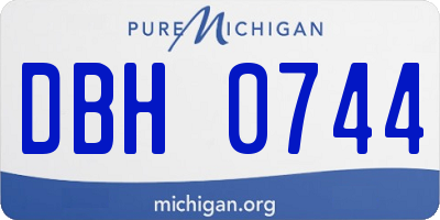 MI license plate DBH0744