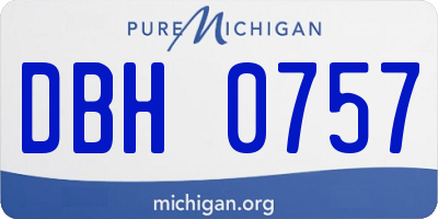 MI license plate DBH0757