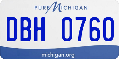 MI license plate DBH0760