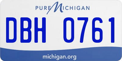 MI license plate DBH0761