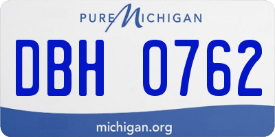 MI license plate DBH0762